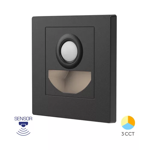  Wall Sensor Staircase Light 1.5W 230VAC 3CCT Black
