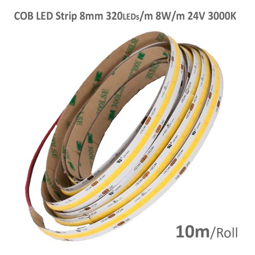 LS08-24K3-8 • LEDsec • COB LED Strip 8mm 8W/m 24V 3000K