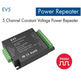   EV5 • LEDsec • LED Strip Power Repeatter 1-5Ch 600W 12-24VDC