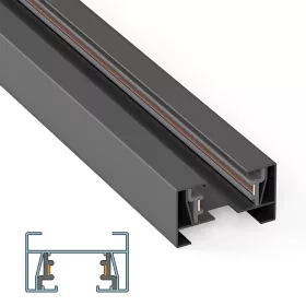 TR2-10 LEDsec 1-Phase Lighting Track 1m 230V Black