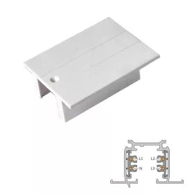   ATR4R-CIP LEDsec Straight connector cover for TR4R Track  230V White