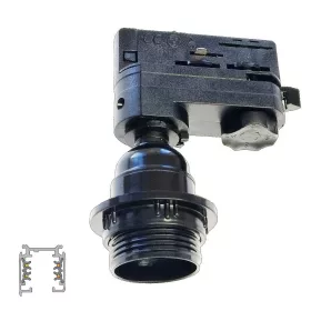 BULBI-27FTR4 LEDsec Track Light Fixture E27 Φ40F 230V Black