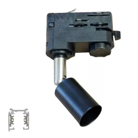 BULBI-10TR4 LEDsec Track Light Fixture GU10 Φ30 230V Black
