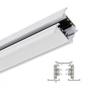   TR4R-20PRO LEDsec 3-phase RECESSED Lighting Track 2m 230V White