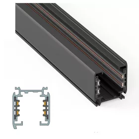 TR4-10 LEDsec 3-Phase Lighting Track 1m 230V Black