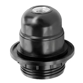   E27B-SOC LEDsec Bakelite Threaded Bulb Holder E27, with Ring Φ50 230V Black