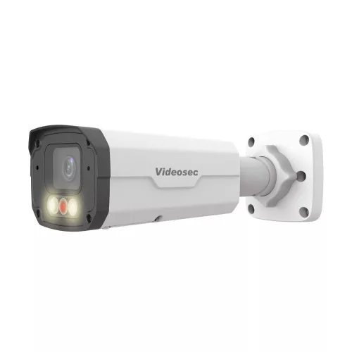 Videosec IPW-2324IQ-28Z-SWA IP csőkamera 4MP 102.4°-49.2° hybrid Fehér/White+IR LED LAN+PoE