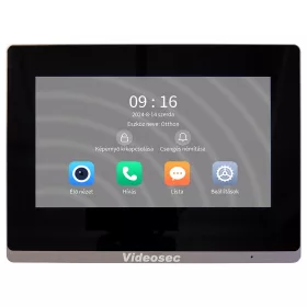  Videosec IDI-701W 7" IP Intercom beltéri egység WiFi+LAN+ PoE