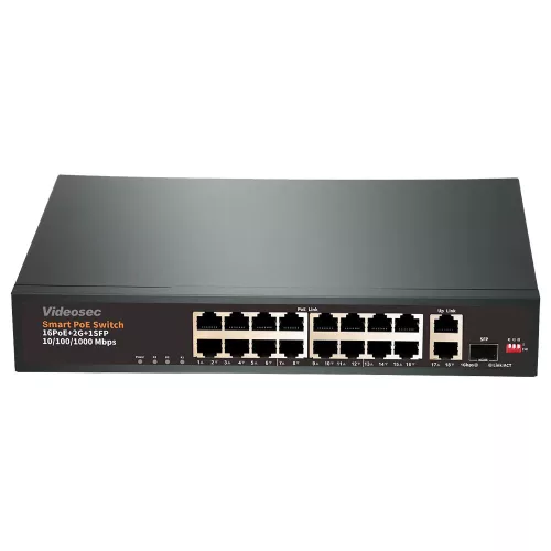 Videosec PS16FE+2GE-V1 PoE Switch