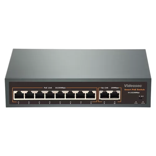 Videosec PS08FE+2FE-V2 PoE Switch